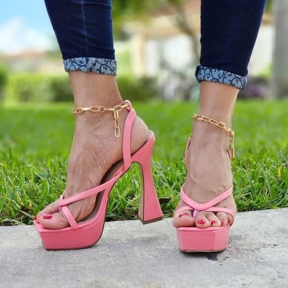 Women's Platform High Heels Pink Color - Picture 3 of 5